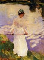 (image for) Handmade oil painting Copy paintings of famous artists John Singer Sargenti's art Violet Fishing 1889